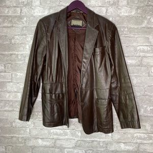 🎉VTG City Streets brown leather jacket